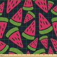 thumbnail image 2 of Ambesonne Melon Fabric by the Yard Upholstery, Creative Fruit Slices, 3 Yards, Blue Dark Coral, 2 of 5