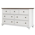 thumbnail image 6 of Gzxs Modern Dresser with 7 Drawers, Wooden Storage Dresser for Bedroom Living Room, White+Walnut, 6 of 8
