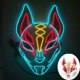 thumbnail image 1 of Máscara facial brillante de Halloween para hombres y mujeres, máscara de zorro LED, máscara temática de juego, fiesta de cosplay, disfraz de carnaval, máscara de media cara, sal caliente, 1 of 5