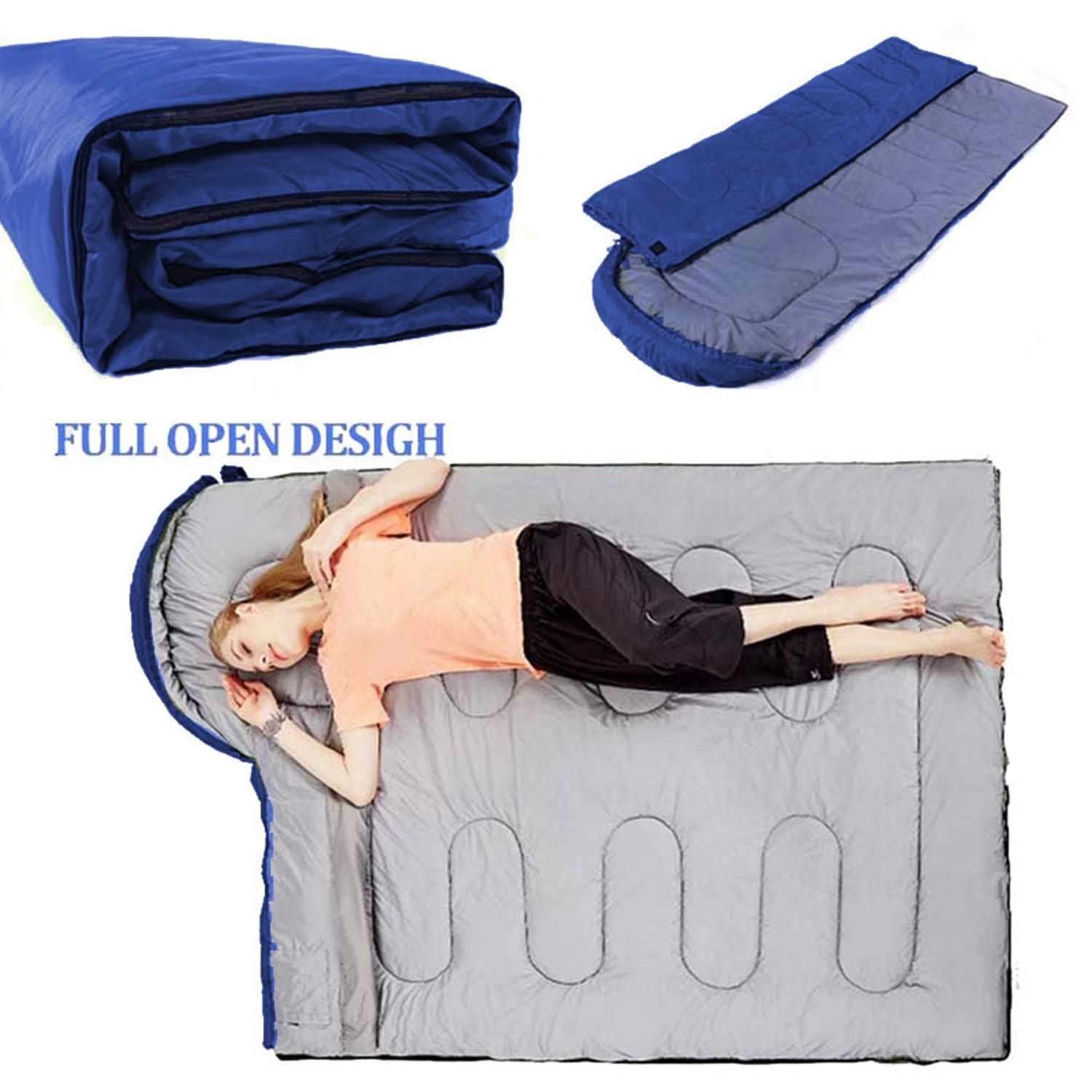 eYotto 83" Sleeping Bag, Camping Waterproof Lightweight Sleeping Bag for Adult, Camping Gear Equipment for Travel Camping Picnic Climbing (Navy Blue, 41℉- 68 ℉)