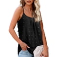 thumbnail image 4 of Women Vests, Swiss Dot Adjustable Loose Camisole Easy Matching  For Shopping Black M, 4 of 6