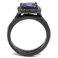 thumbnail image 3 of Luxe Jewelry Designs Set of 2 Women's Stainless Steel Wedding Rings with Tanzanite CZ Stone - Size 9, 3 of 4