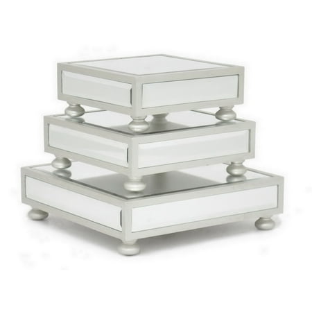 Three Hands Mirrored Pedestal Plant Stand Set Of 3 Three Hands Mirrored Pedestal Plant Stand Set Of 3