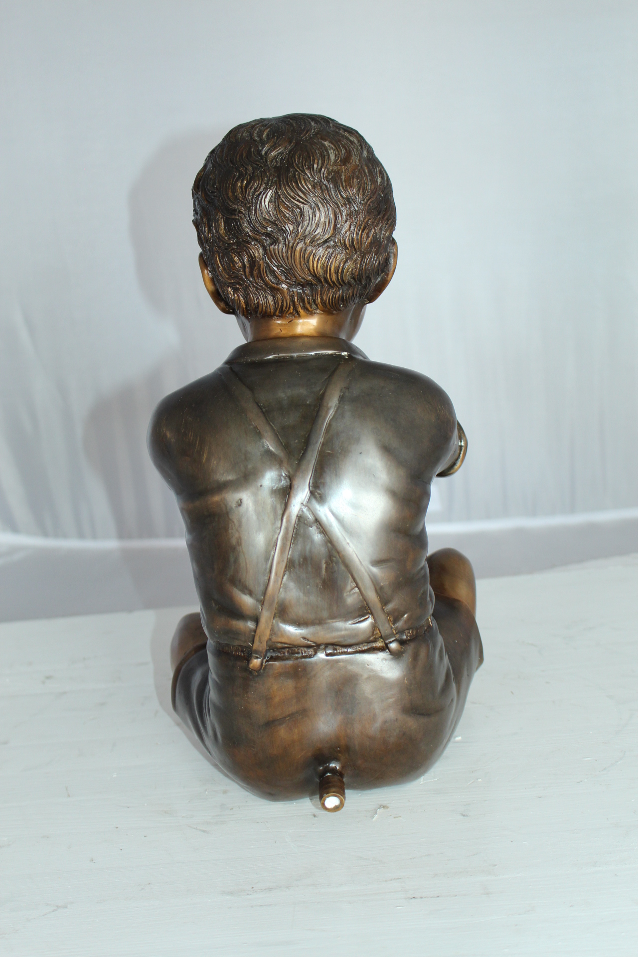 Nifao Boy Playing Flute Outdoor Fountain Statue, Bronze Garden Water Feature Sculpture for Patio & Yard – Outdoor Garden Decor Sculpture, 7"L x 11"W x 14"H