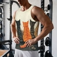 thumbnail image 5 of KLL Four Cats Watching Rain Print Men's Muscle Gym Workout Stringer Tank Tops Bodybuilding Fitness T-Shirts Tank Tops Men-3X-Large, 5 of 7
