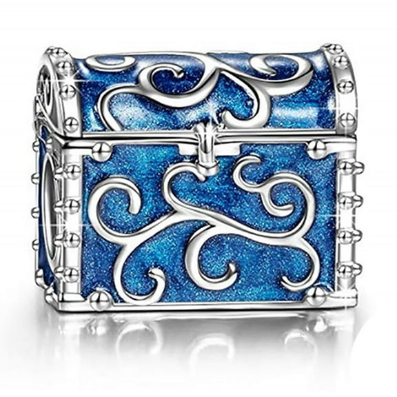 Treasure Chest Charm for Women CZ Sterling Silver European Bead for Bracelet Ginger Lyne Collection