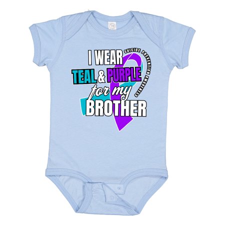 

Inktastic Suicide Prevention I Wear Teal and Purple for My Brother Boys or Girls Baby Bodysuit