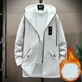 thumbnail image 5 of Men's Casual Trench Coat Single Slim Fit Wool Blend Overcoat Fall Classic Long Jacket Overcoat Peacoat with Pockets, White, Size XXXL, 5 of 5