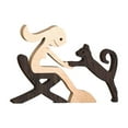 thumbnail image 1 of Homerr Personalized Wooden Ornament Wooden Carvings Ornament for Memory Gifts Nordic Style Cute Pet & Owner Loving Statues for Dog Rabbit Bird Home Custom Family Name Puzzle, 1 of 7