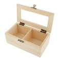 thumbnail image 4 of 2 Grids Unfinished Wood Box, Wood Jewelry Box with Locking Clasp Rectangle Wood, 4 of 7