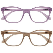 OPULIZE KAT Reading Glasses - 2-Pack - Cat-Eye Frame - Purple, Taupe - Men & Women - Spring Hinges - RR59-5U -  1.50