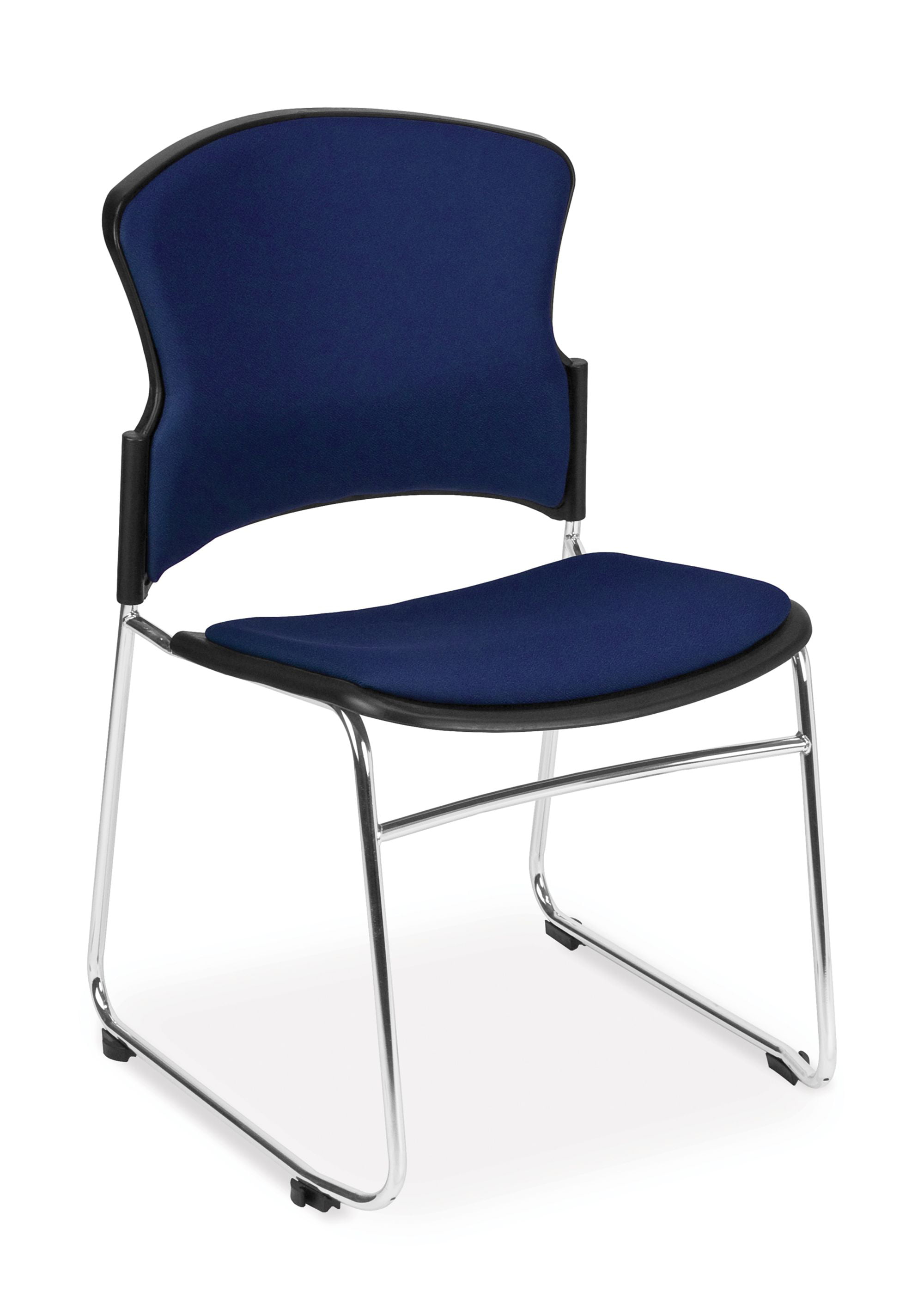 Back and Wine OFM Multi-Use Stack Arm Chair with Plastic Seat