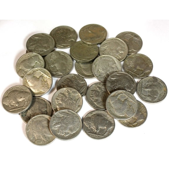 United States Mint USA Full Date Indian Head/Buffalo Nickel American Coins Pack of 25 - Random Date