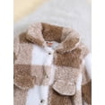 thumbnail image 4 of Wassery Baby Boys Girls Fall Fleece Jumpsuits 6M 12M 18M 24M Newborn Boys Girls Long Sleeve Button Down Lapel Plaid Bodysuit Autumn Winter Warm Romper for Infant Boy Girl, 4 of 9