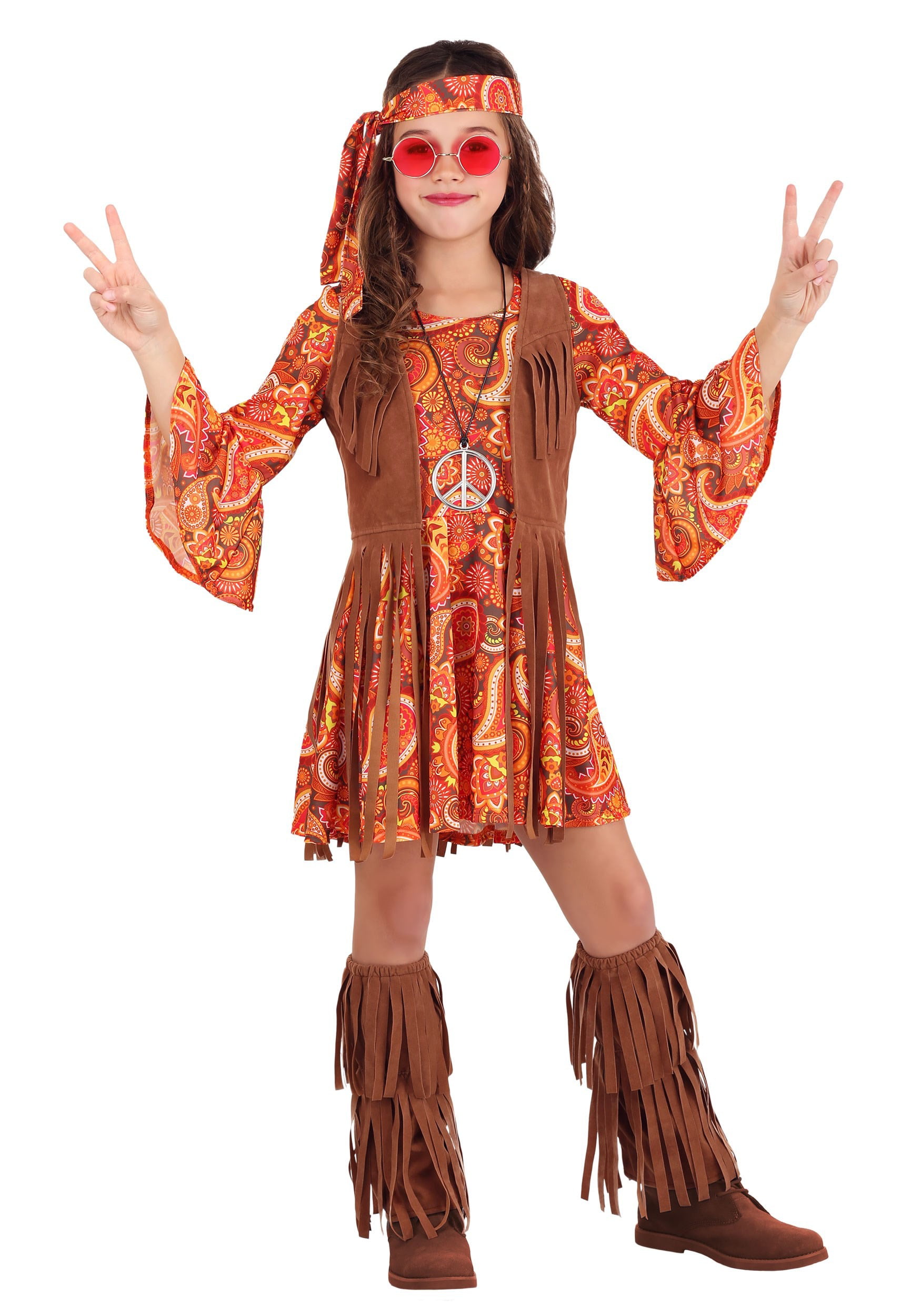 metallic Bear Moon Girl's Fringe Hippie Costume - Walmart.com