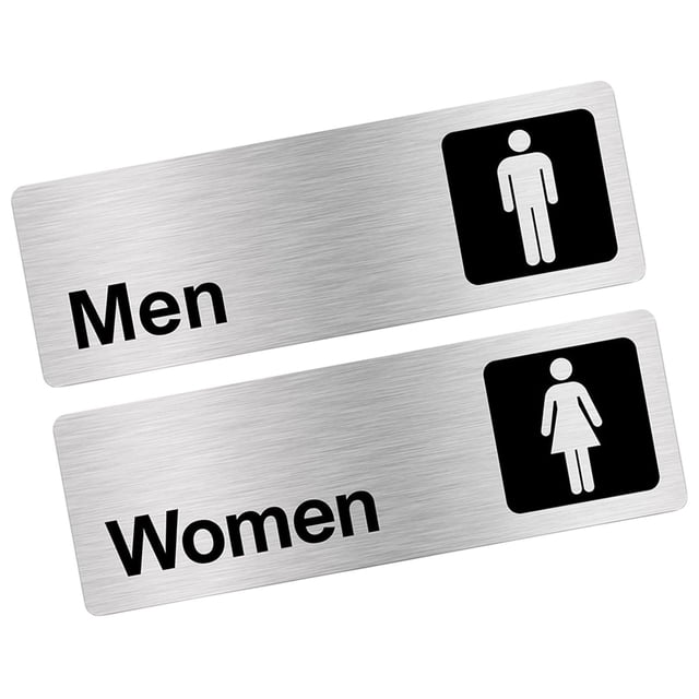 Letrero para puerta de baño Letrero para puerta de inodoro Letrero para baño Letrero para baño para hombres y mujeres Indicador para baño para el