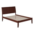 thumbnail image 1 of Leo & Lacey Solid Wood Full Platform Bed with Built-In Charger in Walnut, 1 of 8