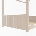 thumbnail image 7 of ARCTICSCORPION Full Contemporary Velvet Pinewood Platform Bed, Beige, 7 of 7
