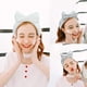 thumbnail image 5 of Diadema de spa - 3 piezas Diademas con lazo para niñas y mujeres Diadema elástica suave y encantadora con juego de brochas de maquillaje, envolturas para el cabello Bandas de maquillaje Diadema de, 5 of 6