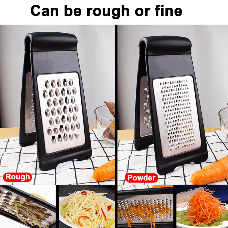 ColorLife Box Grater Set Of 5, 4-Sided Stainless Steel Cheese Grater With  Y-Peeler, Cleaning Brush And Storage Container For Parmesan Cheese, Ginger,  Lemon, Nutmeg, Chocolate, Vegetables And Fruit