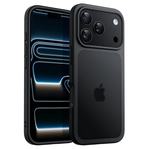 JETech Matte Case for iPhone 18 Pro Max |Frosted Translucent Back, Drop Protection (Black)