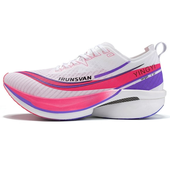 Tennis de Running para Hombre con Placa de Fibra de Carbono IRUNSVAN Shadow Wing 2.0 - Ultra Ligeras, Amortiguadas y Transpirables - Para Maratón, Entrenamiento y Uso Diario