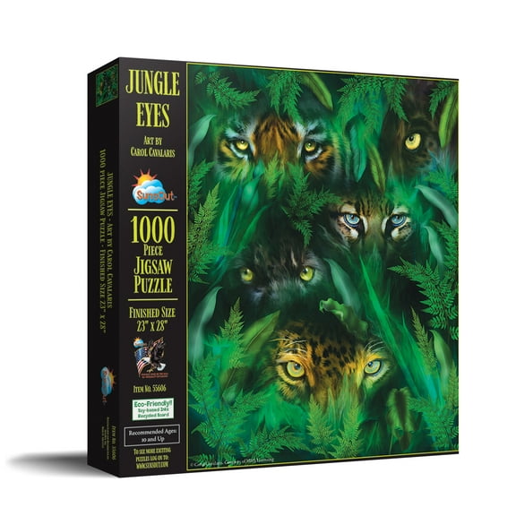 SUNSOUT INC - Jungle Eyes - 1000 pc Jigsaw Puzzle by Artist: Carol Cavalaris - Finished Size 23" x 28" - MPN# 55606