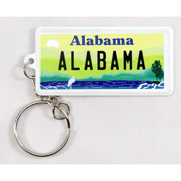 Alabama License Plate Aluminum Ultra-Slim Rectangular Souvenir Keychain