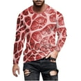 thumbnail image 2 of Muscularfit Mens Shirts Red Long Sleeve Graphic Pullover Crew Neck T Shirt Tops for Men 2024 Trendy, 2 of 5