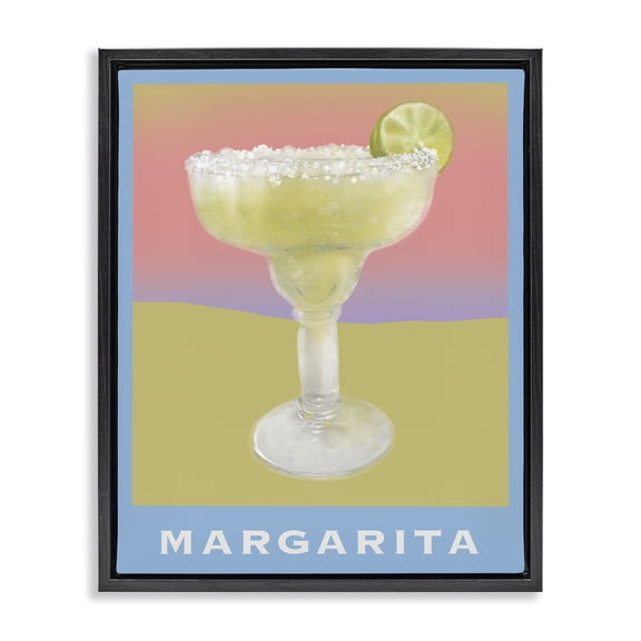 Stupell Industries Margarita over Faded Gradient Food & Beverage Painting Black Floater Framed Canvas Art Print Wall Art, 17 x 21