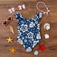 thumbnail image 5 of Grblisyd Girls One Piece Swimsuits Flutter Sleeve Hawaiian Beach Sport Swimwear Kids Crew NeckBathing Suit 8 Years, 5 of 6
