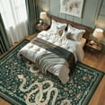 thumbnail image 2 of Moynesa Washable Area Rug 8x10 - Large Snake Living Room Rugs, Soft Green Rug for Bedroom, Non-Slip Indoor Carpet for Dining Room Home Office, Green, 2 of 7