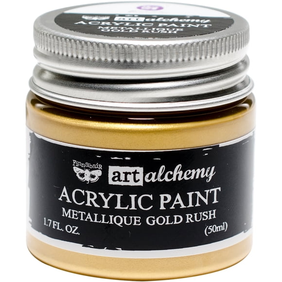 Finnabair Art Alchemy Acrylic Paint 1.7 Fluid Ounces-Metallique Gold Rush