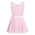 thumbnail image 4 of Linjinx Girls 2 Pieces Sleeveless Gymnastics Ballet Leotard with Chiffon Ruffle Skirt Ballerina Pink M, 4 of 7
