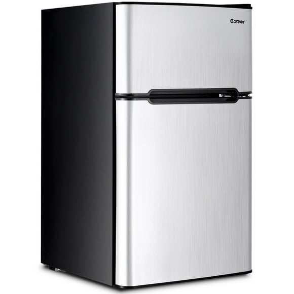 Costway Refrigerator Small Freezer Cooler Fridge Compact 3.2 cu ft. Unit