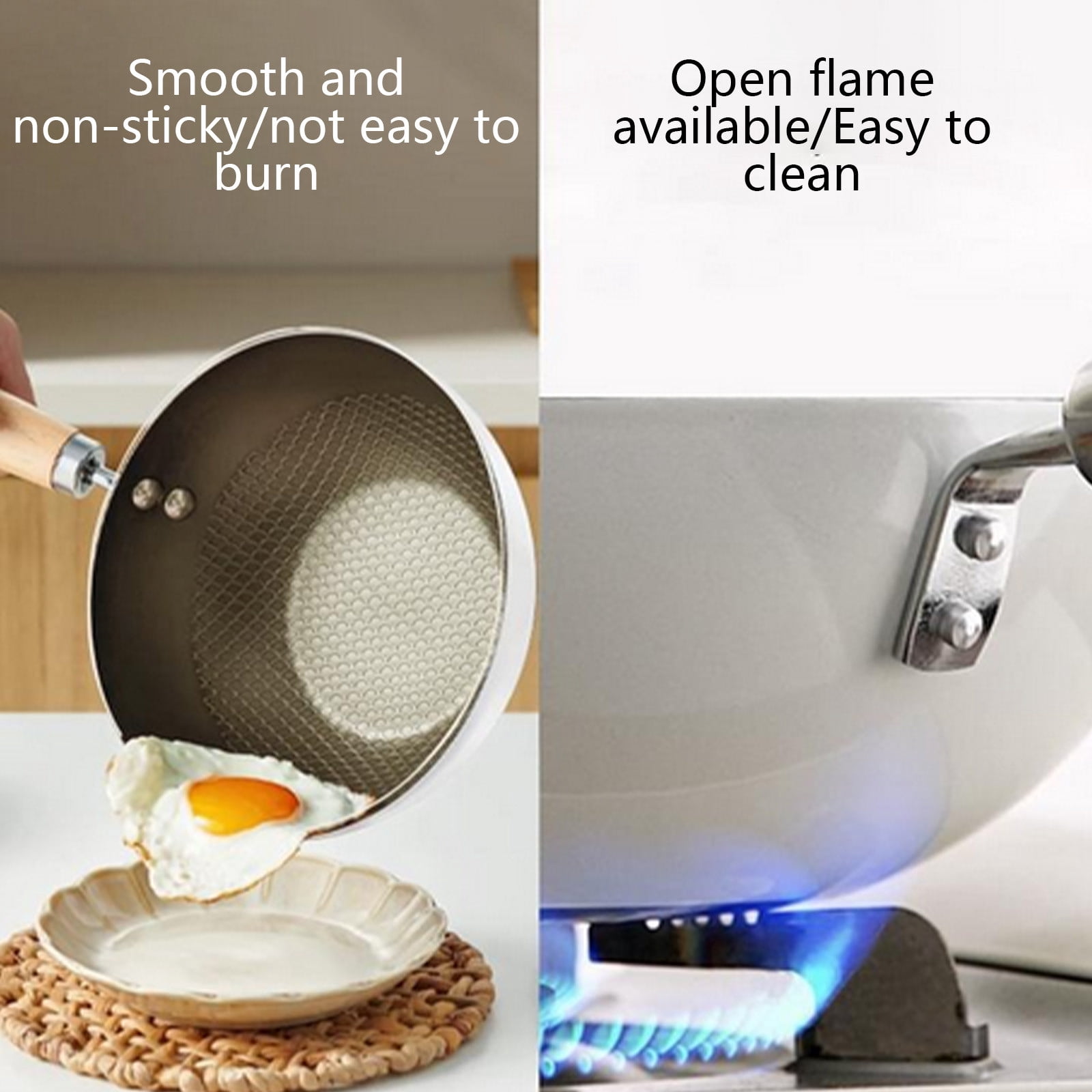 Ceramic Titanium Non-Stick Fry Pan - PFOA-Free Skillet Egg Omelette Pan Induction Compatible Kitchen Essential Easy Clean(L)