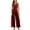 Wine, variant on women's pants Summer Jumpsuits Sleeveless Tie Knot Wide Leg Long Pants for work Romper with Pockets pants for women