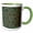 Green/White, variant on 3drose, Geometrical Abstract Hypnotic Round Tiled Rectangle Mosaic Background, 15oz Two-tone Blue Mug