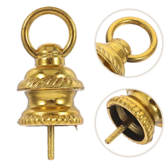ELAYARD 100pcs Christmas Ornament Hanger Caps Plastic Golden Topper Caps