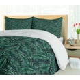 thumbnail image 5 of Ambesonne Palm Leaf Duvet Cover Sets, Fresh Hawaii Summer, 2-King, Dark Green Black, 5 of 7