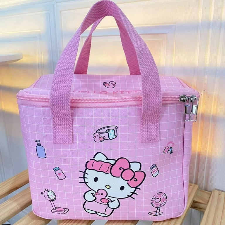 Sanrio cartoon cute Melody handbag lunch box insulation bag large capacity lunch  bag Hello Kitty portable