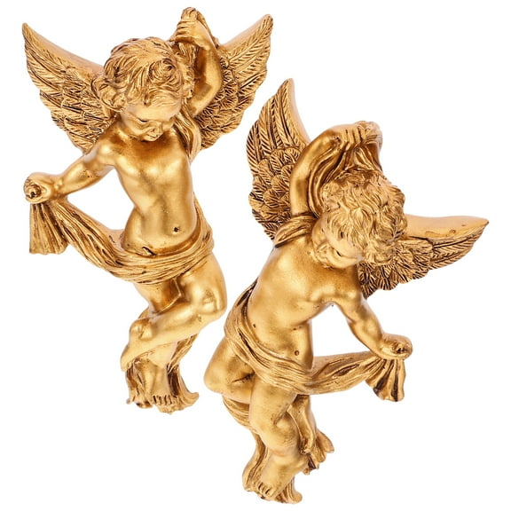 Raindrops 2pcs Resin Wall Angel Sculpture Decorative Figurine for Store or Dorm