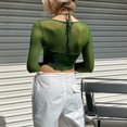 thumbnail image 4 of Blusa de verano para mujer, blusa corta para mujer, blusa corta de moda larga, blusa de manga larga para mujer, estética elegante, 4 of 7