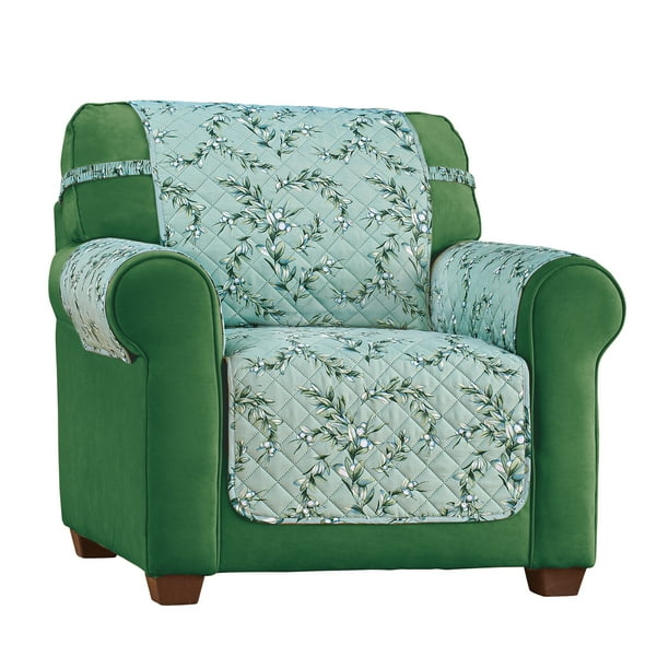 Elegant Leaves Quilted Furniture Protector Slipcovers For Recliners, Chairs, Loveseats, Sofas