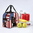 thumbnail image 2 of Flag Day Insulated Lunch Bag for Women Men , Reusable Cute Lunch Bags for Picnic School Work Office Soldiers Silhouettes, 2 of 8