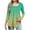 Gradient Green, variant on gakvbuo 3/4 Sleeve Tunics Tops For Women Tunic Tops To Wear With Leggings Crewneck Pleated Long Loose Pullover T-shirt Dressy Flowy Blouses S-2XL