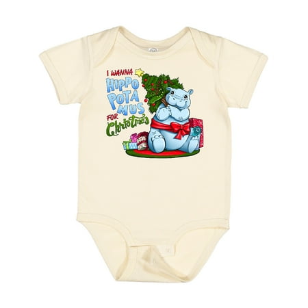 

Inktastic I Wanna Hippopotamus for Christmas- Cute Hippo Gift Baby Boy or Baby Girl Bodysuit