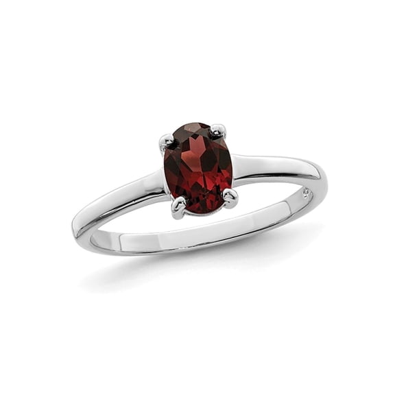 Gem & Harmony 1.90 Carat (Ctw) Oval-Cut Red Garnet Ring in Sterling Silver for Women