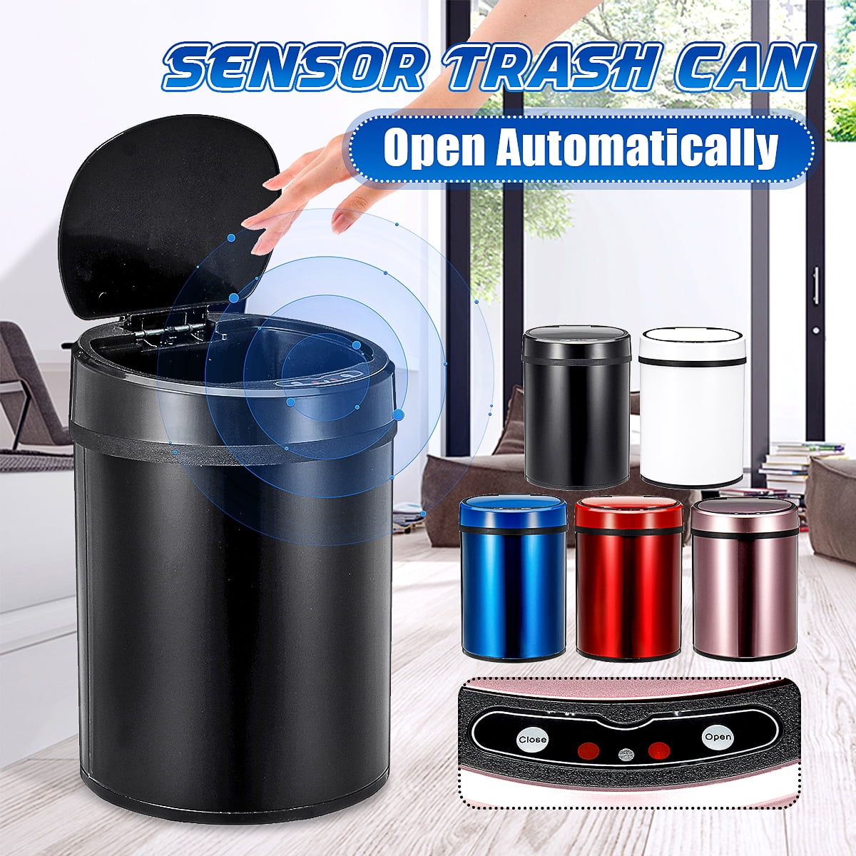 8L/2.1 Gallon Quick Sensing Electronic Smart Motion Sensor Dustbin