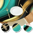 thumbnail image 4 of Teal Gold Marble Pattern Round Fitted Tablecloth with Elastic Edge,Dining Table Cover Waterproof,Outdoor Round Tablecloth for Camping,Dining,Indoor and Outdoor, 4 of 7